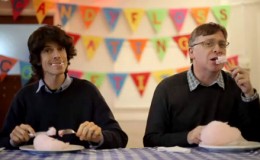 Norman Blake and Euros Childs having their candyfloss and eating too