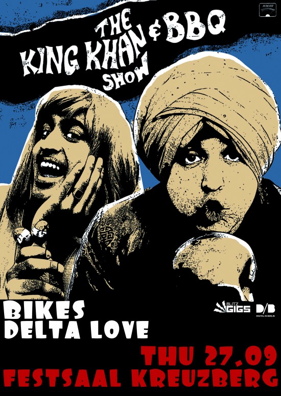 Blitzgigs Presents: King Khan & BBQ Show + Bikes + Delta Love at Festsaal Kreuzberg, live music in Berlin. Blitzgigs Presents: King Khan & BBQ Show + Bikes + Delta Love at Festsaal Kreuzberg, Berlin Gig. post tempus king khan & bbq show gigs in berlin tonight Festsaal Kreuzberg Delta Love bikes . rock lo fi indie garage rock