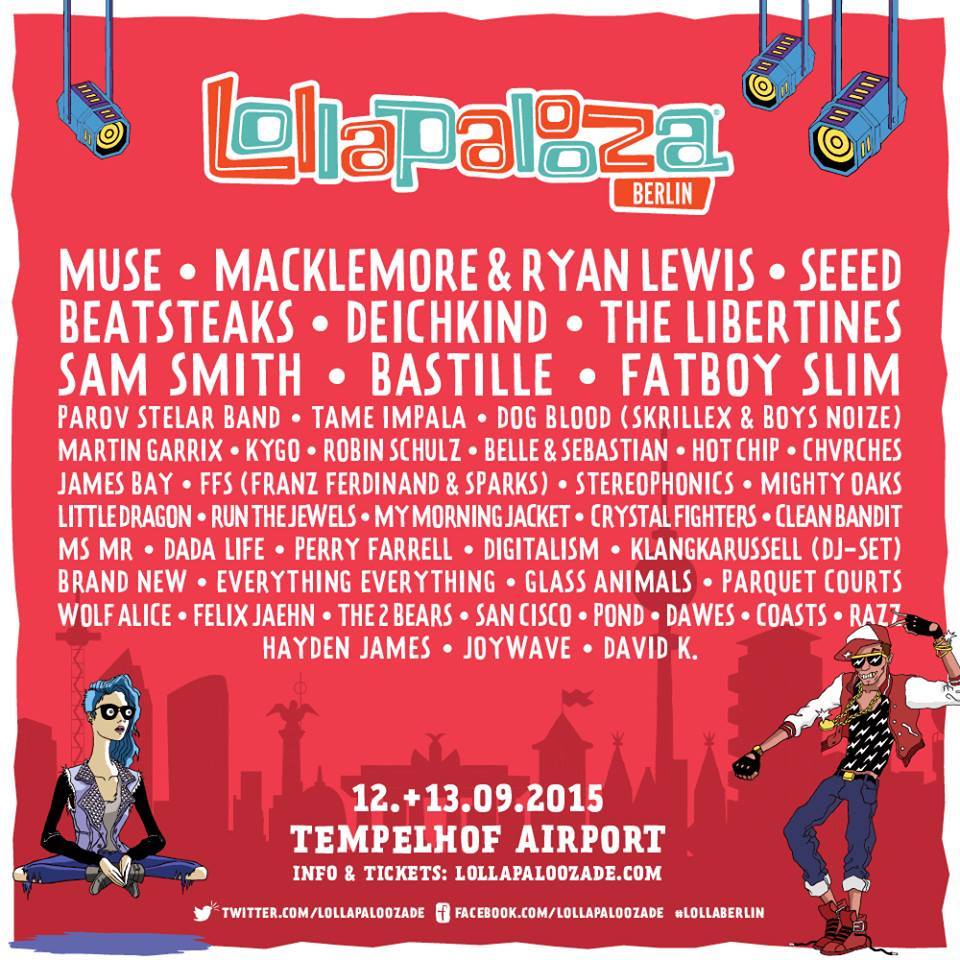 lollapalooza lineup komplett 2015 Lollapalooza at Flughafen Tempelhof